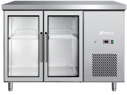 2 DOOR GLASS DOOR UNDERBAR 1390 X 700 X 850H NO LOCK AVAILABLE - cater-care