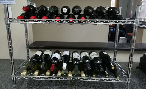 GATTO 2-Tier Chrome Wine Rack - 18 Bottle