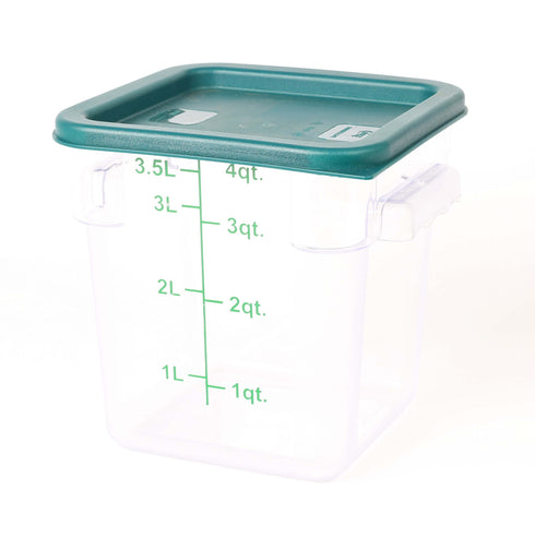STORAGE CONTAINER CLEAR SQUARE 180 x 180 x 180MM 4QT - Cater-Care