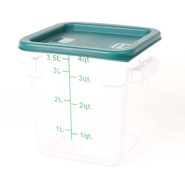 STORAGE CONTAINER CLEAR SQUARE 180 x 180 x 180MM 4QT - Cater-Care