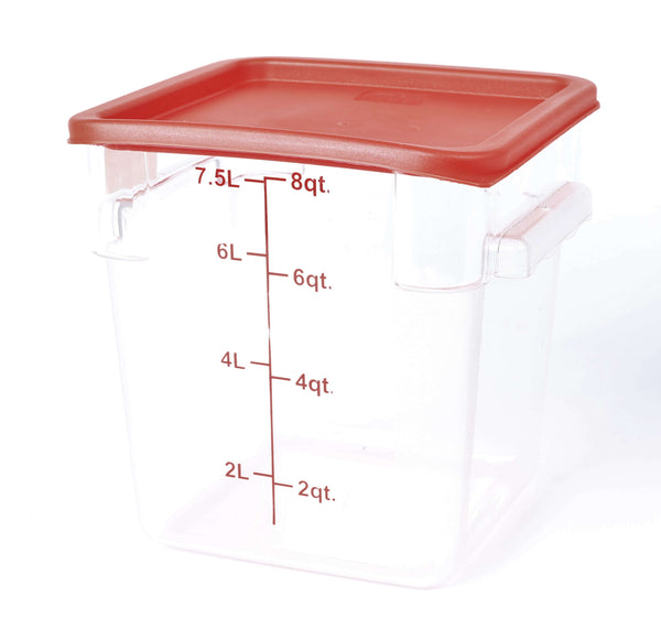STORAGE CONTAINER CLEAR SQUARE 220 x 220 x 230MM 8QT - Cater-Care