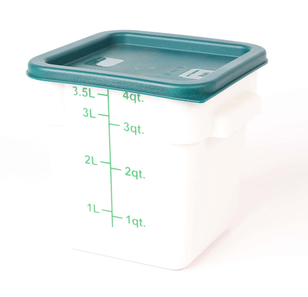 STORAGE CONTAINER WHITE SQUARE 180 x 180 x 180MM 4QT - Cater-Care