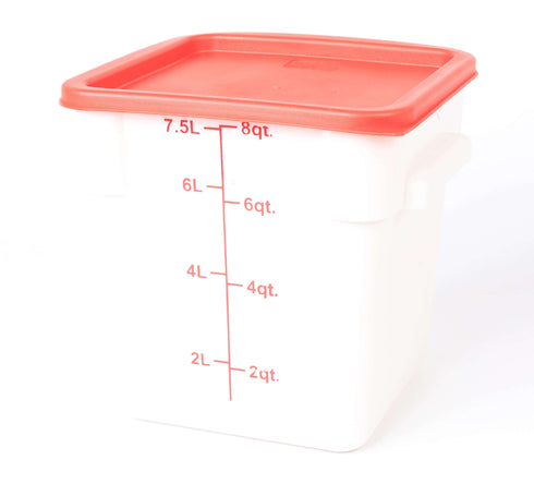 STORAGE CONTAINER WHITE SQUARE 220 x 220 x 230MM 8QT - Cater-Care