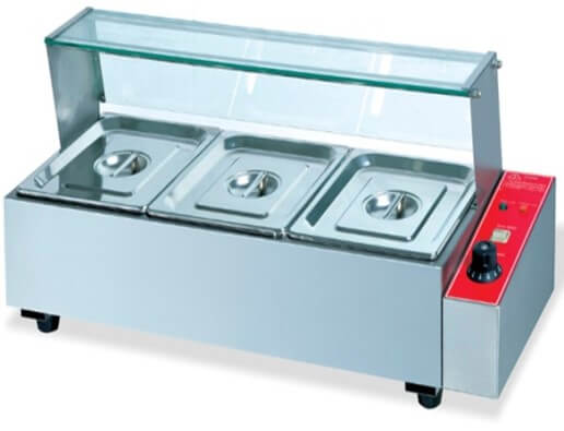 TABLE MODEL BAIN MARIE C/W SNEEZEGUARD - INCLUDES 3 X 1/2 INSERTS+LIDS - cater-care