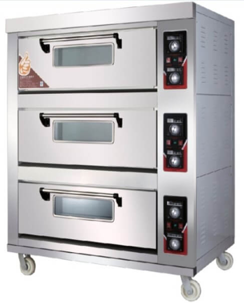 TRIPLE DECK 6 TRAY PIZZA OVEN WITH CERAMIC FLOORS- EXCLUDES TRAYS - cater-care