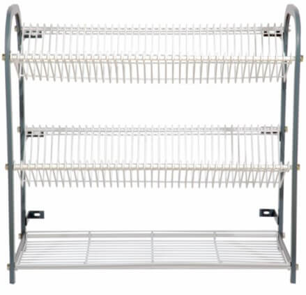 CROCKERY RACK 800 WALL MOUNT 3 TIER 76 PLATES + CUP RACK - cater-care