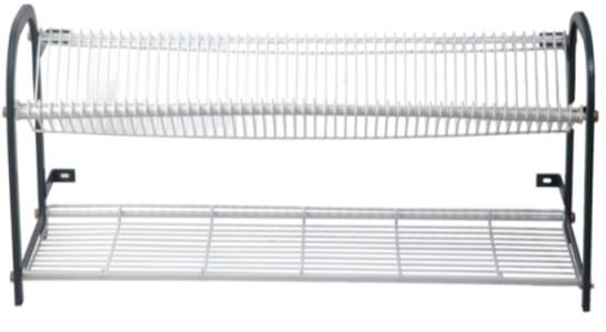 CROCKERY RACK 1100 WALL MOUNT 2 TIER 53 PLATES + CUP RACK - cater-care