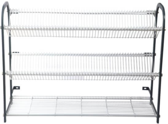 CROCKERY RACK 1100 WALL MOUNT 3 TIER 106 PLATES + CUP RACK - cater-care