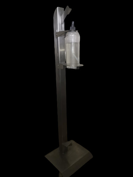 Stainles steel foot operated sanitizer stand c/w 1lt bottle - cater-care