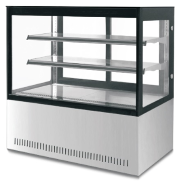 PACIFIC 900mm Square Glass Hot Display - 2 Shelf