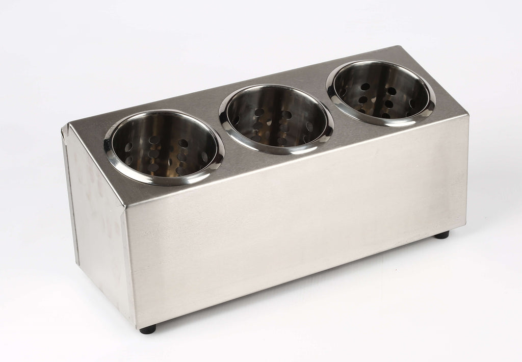 CUTLERY HOLDER S/STEEL 3 CUP - Cater-Care