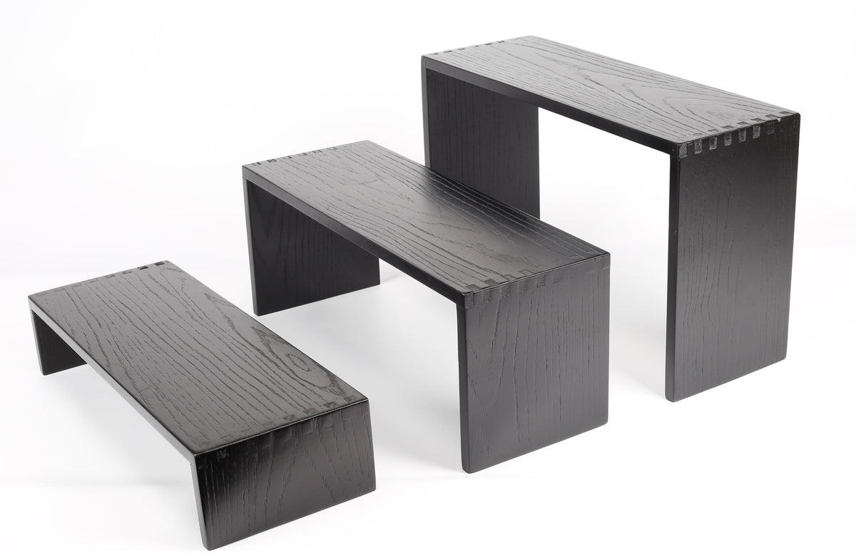 WOODEN STACKED SQUARE DISPLAYS (BLACK) – Cater-Care