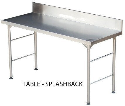 S/Steel 1840mm Table with Splashback 0.7mm Grade 430 - cater-care